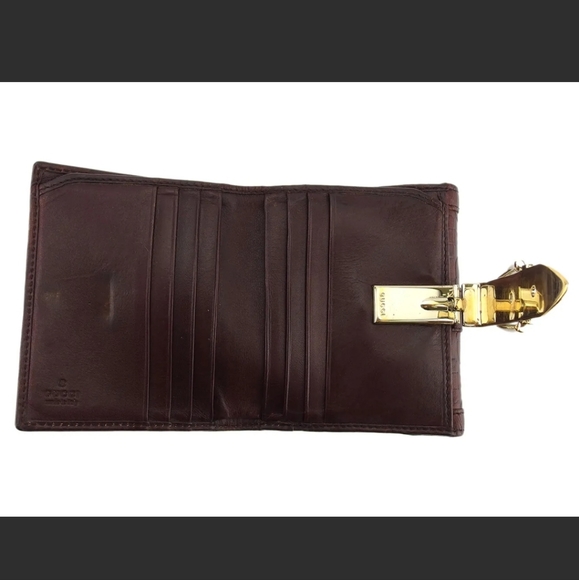 Gucc W hook purse hose bit pattern leather Authentic used - Picture 5 of 9